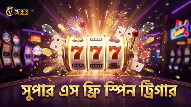 সুপার এস গেমের ফ্রি স্পিন বৈশিষ্ট্য ট্রিপল ট্রিগার করে।